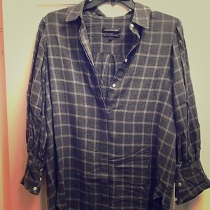 Something Navy Plaid Flannel Top